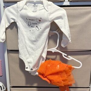 Carter's White Bodysuit with Orange Accents - Happy Little Boo